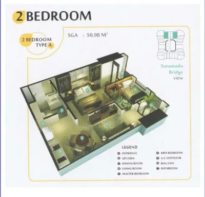 DIJUAL APARTEMEN DHARMAHUSADA LAGOON 2BR – SURABAYA  - Galeri 5