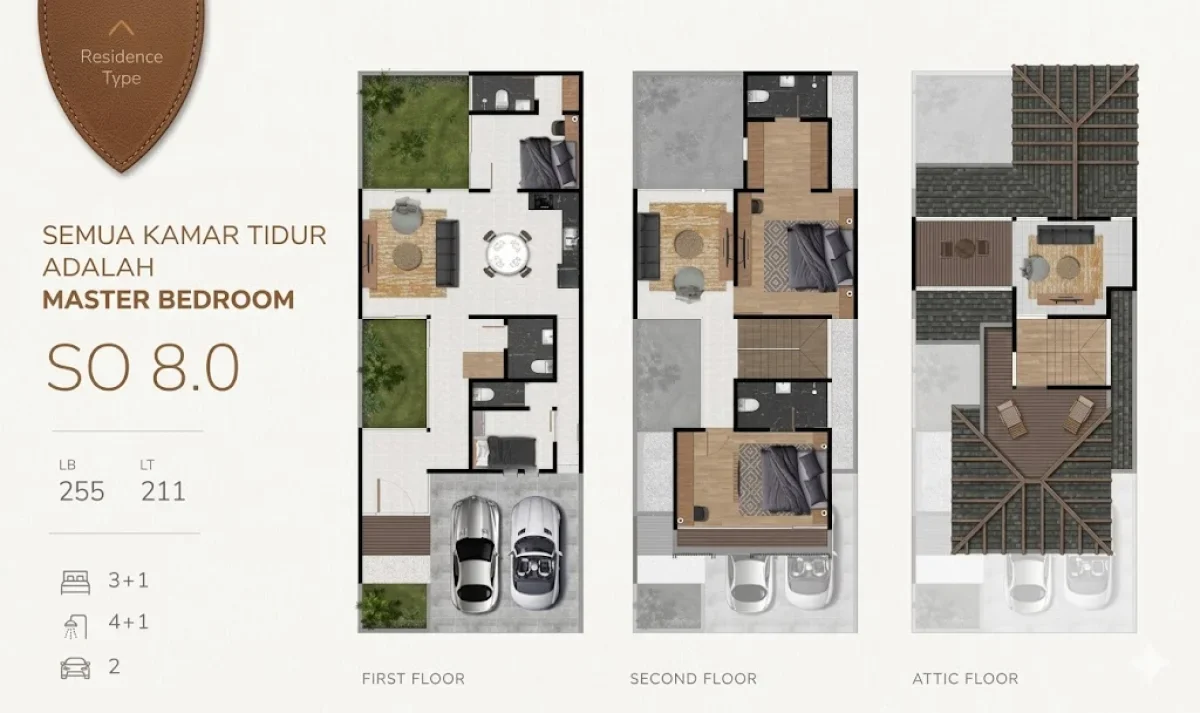 Hunian Elite Tipe C + Attic, Lokasi Strategis Surabaya Barat - The Sonama Dian Istana  - Galeri 2