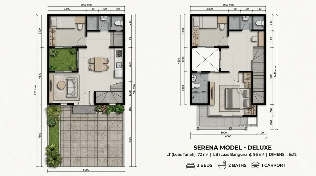 Hunian Modern Favorit ! - Cluster Neyra Tipe Nema Deluxe - Amesta Living Surabaya - Galeri 2