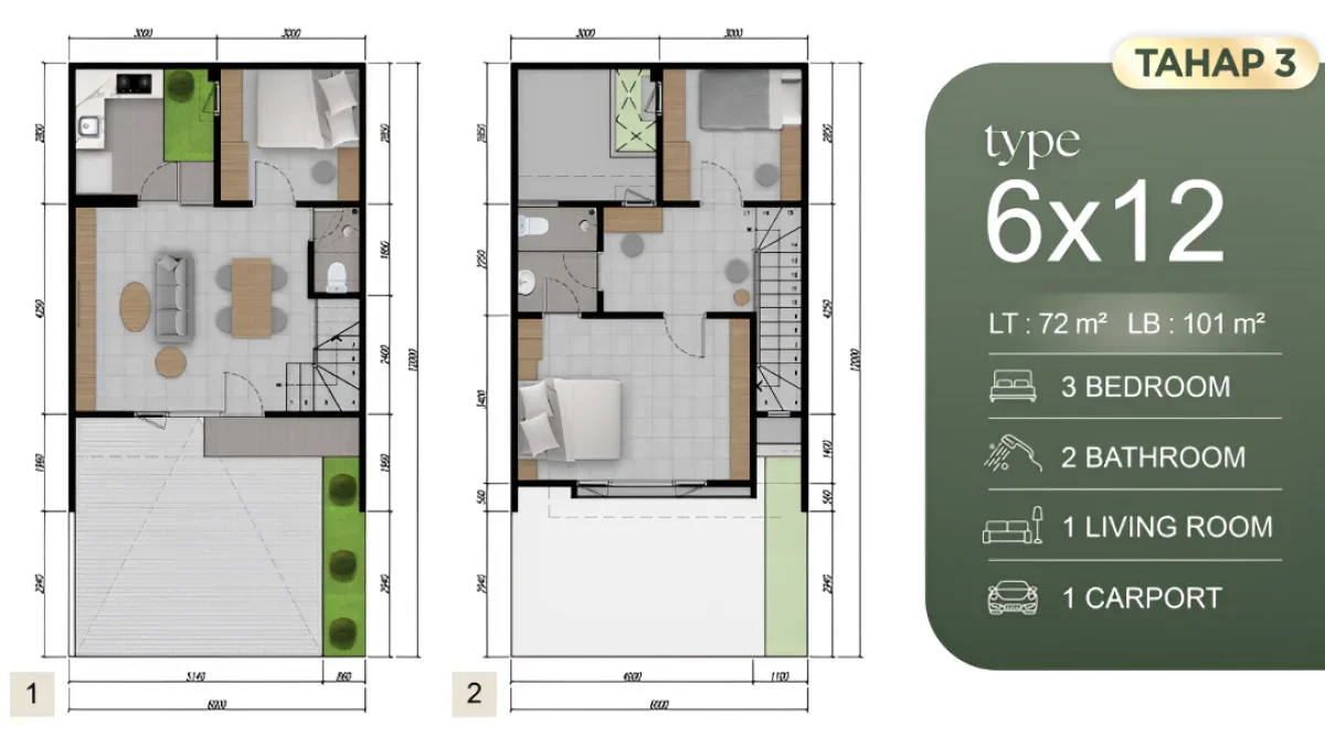 Hunian Modern Park Sunrise 6x12 Surabaya Timur, Cocok untuk Keluarga, Dekat Kampus & Akses Tol  - Galeri 2