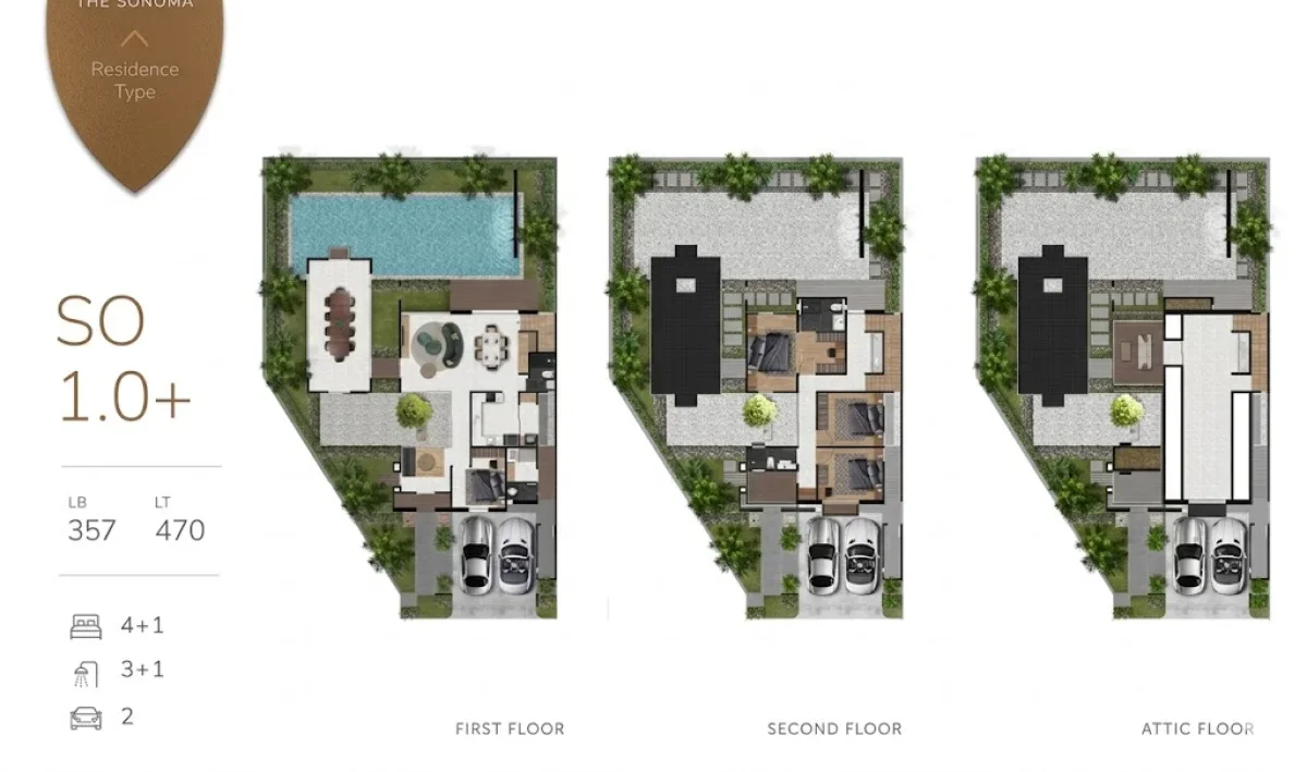 Hunian Premium Dian Istana The Sonama Tipe A + Attic, Desain Modern & Eksklusif - Surabaya Barat - Full Furnish! - Galeri 2