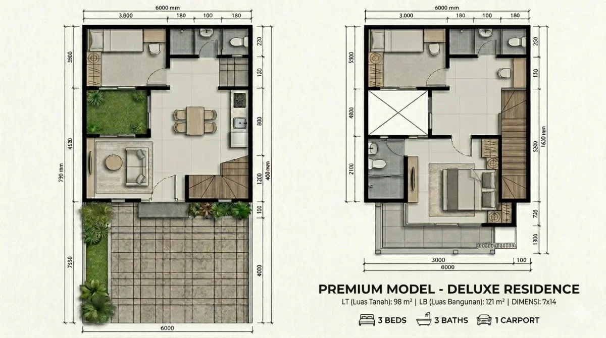 Nava Deluxe - Rumah Modern Tropis Cluster Neyra, Amesta Living - Surabaya  - Galeri 2