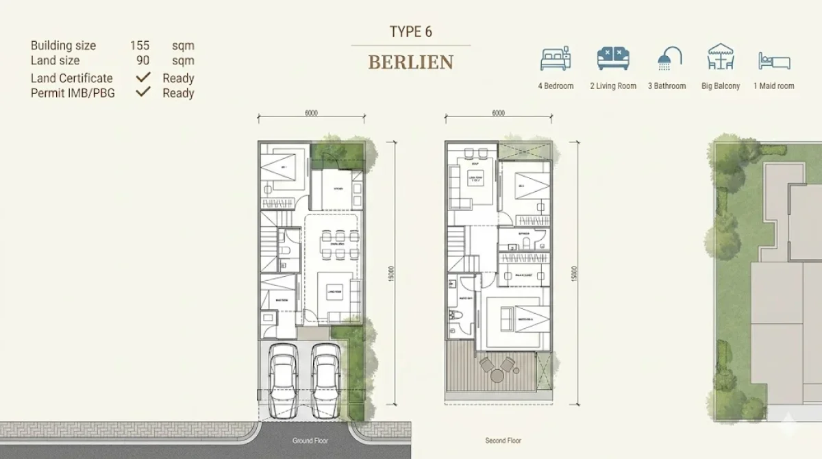 Rumah Cantik Tipe Berlien – Pilihan Tepat di Darmo Graha Residence - LT 90 LB 155 - Lokasi Strategis Surabaya Lontar - Galeri 2