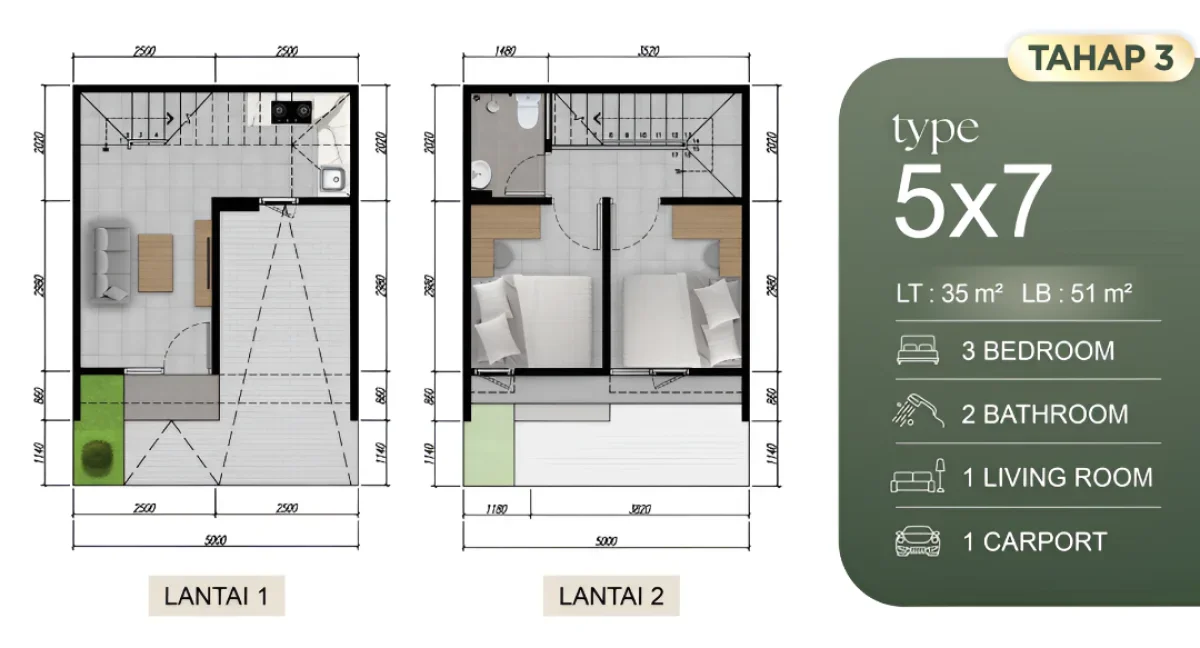 Rumah Compact Park Sunrise 5x7, Nyaman & Hemat Budget - Surabaya Timur  - Galeri 2