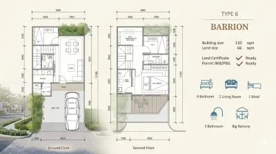 Rumah Eksklusif - Tipe Barrion Darmo Graha Residence 2Lantai -  Lokasi Super Strategis di Surabaya Barat - Galeri 2