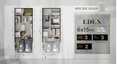 Rumah Idaman Keluarga Modern Tipe Eden Phase 4 - Central Park MERR Dekat Tol & Bandara Juanda! - Galeri 2