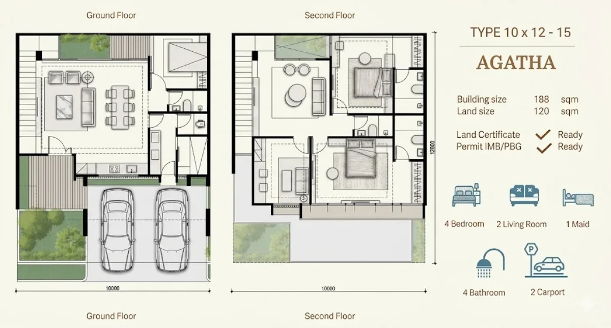 Rumah Mewah Darmo Graha Residence Lontar Tipe Agatha – Hunian Eksklusif Surabaya Barat  - Galeri 2