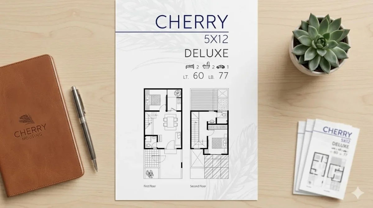 Rumah Minimalis 2 Lantai - Tipe Cherry Deluxe di Grand Harvest Surabaya - Harga Terjangkau, Unit Terbatas!  - Galeri 2
