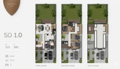 Rumah Modern Tipe B + Attic, Lebih Luas & Fleksibel untuk Keluarga - Dian Istana The Sonoma  - Dekat Pakuwon Mall Surabaya - Galeri 2