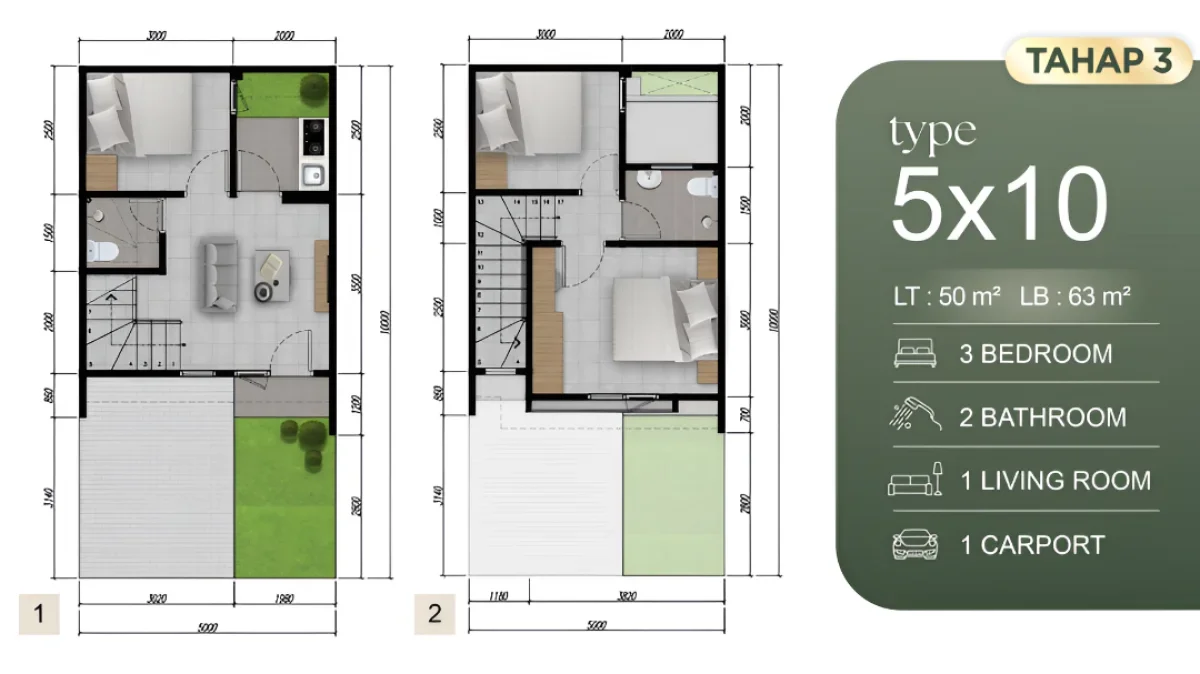 Rumah Park Sunrise 5x10 Surabaya Timur, Cocok untuk Keluarga Muda - Desain Minimalis&Modern - Galeri 2