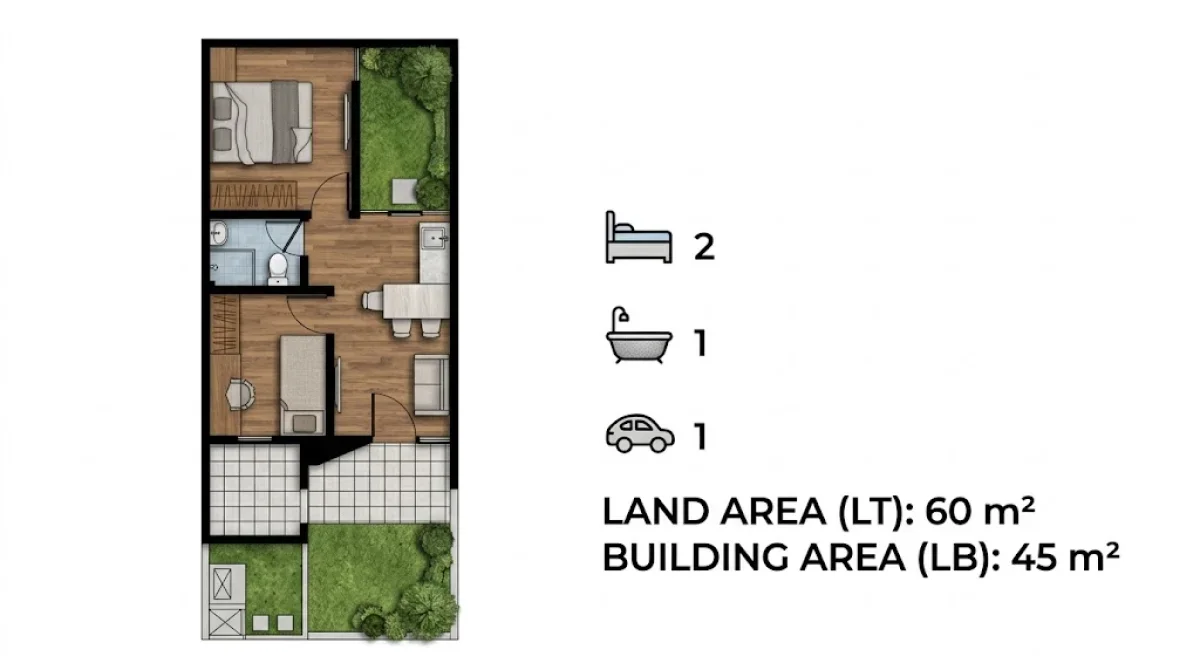 Tipe Tesa – Hunian Simpel 1 Lantai Modern  -  Surabaya Selatan - Harvest Link - Galeri 2